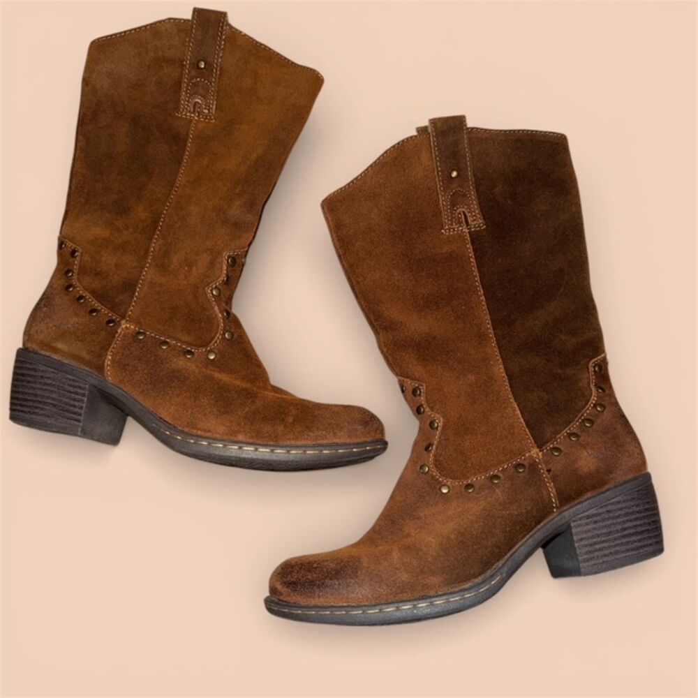 Boc By Born Concepts Rhonda Brown Leather Western Cowboy Boot Women US 7.5 Brown